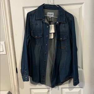 Velvet Heart Dark Blue Button-Up Shirt